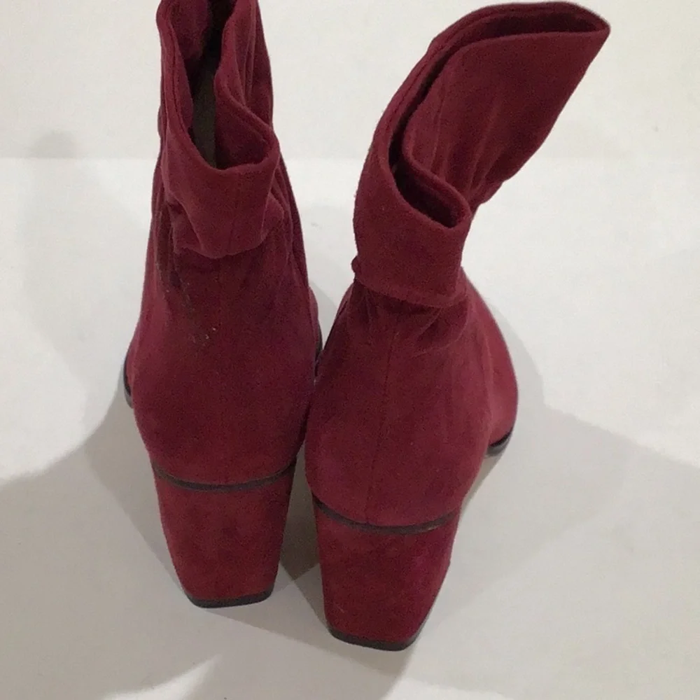 Sole Society leather suede booties burgundy NWOT